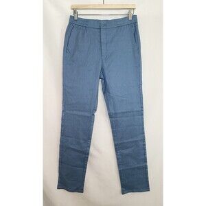 BUGATCHI Tristan Drawstring Pants Air Blue Linen Blend Men's SMALL‎ NWOT